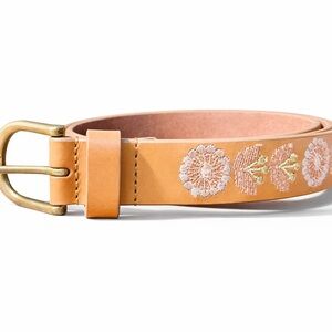 Lucky Brand Embroidered Floral Leather Belt Size L